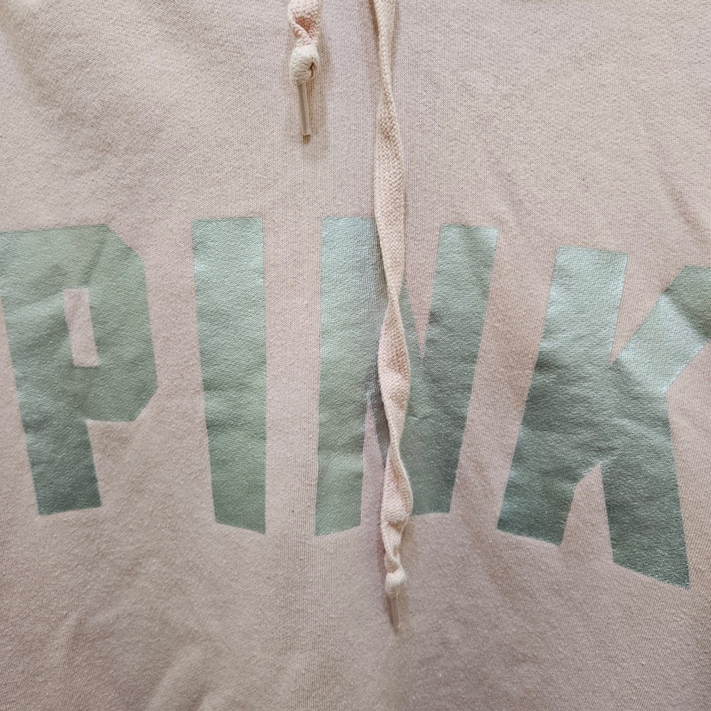 PINK Victoria's Secret Hoodie Sweatshirt Womens XL‎ Silver Logo - Picture 3 of 9
